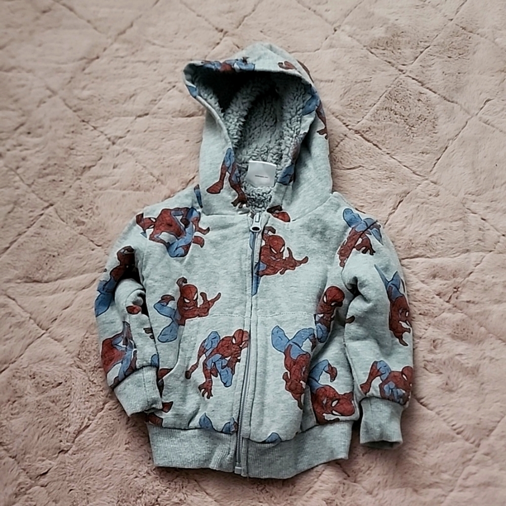 Baby MarvelSpiderman Sherpa Lined Zip-Up Jacket 12M
